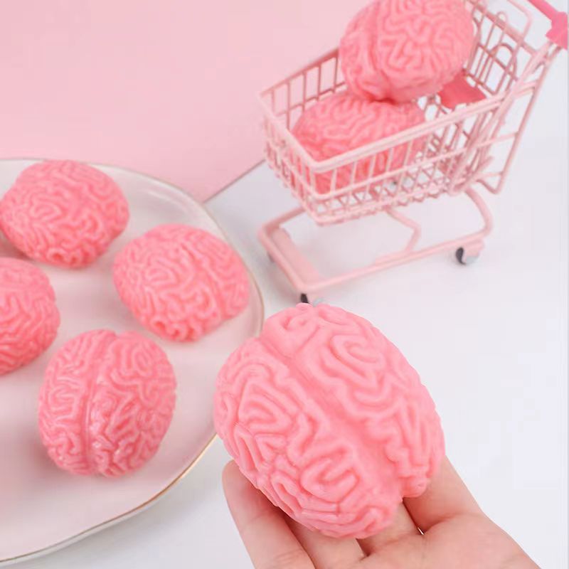 Pink Brain Stress Squishy
